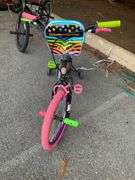 Kids’ Bike With Training Wheels and Multicolor Zebra Stripe Accents