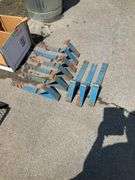 Nine Metal Roofing Brackets with Blue Finish