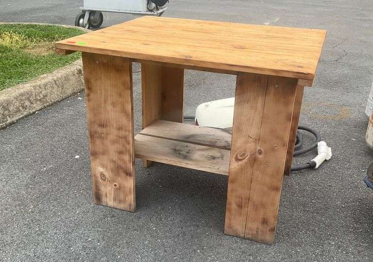 Rectangular Table With One Lower Shelf, 33”Lx29”Wx26”H