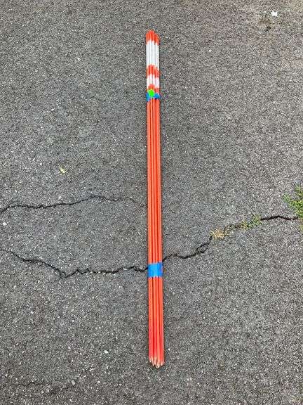 Orange and White Ground Stakes, 4′ Height, Set of 15