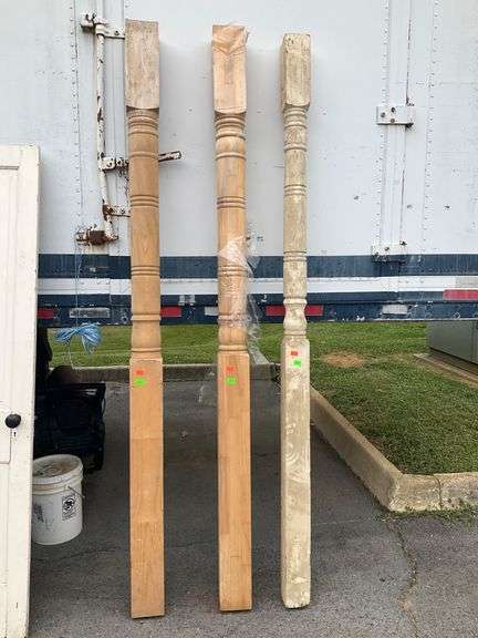 Three 8’H Turned Posts with One 4×4 and Two 5x5s