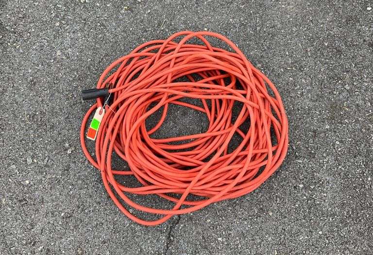 Orange Extension Cord with Plug, Approximately 12’L