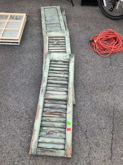 4 Slatted Decorative Window Shutters, 39”Hx12”W Each
