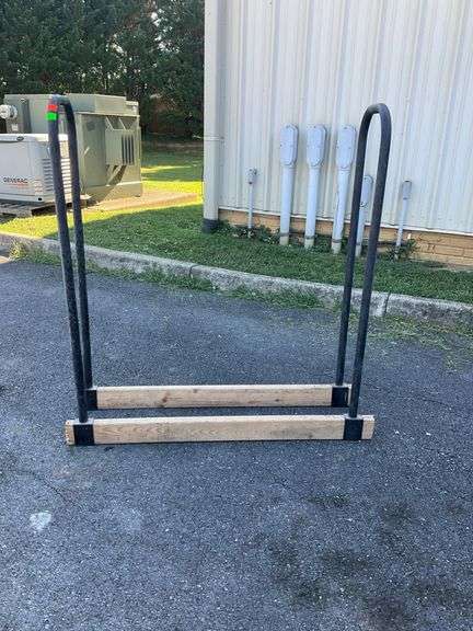 Metal and Wood Freestanding Log Holder, 40”Wx44”H