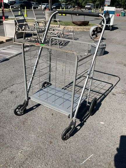 Metal Wire Utility Cart with Four Wheels and Collapsible Design