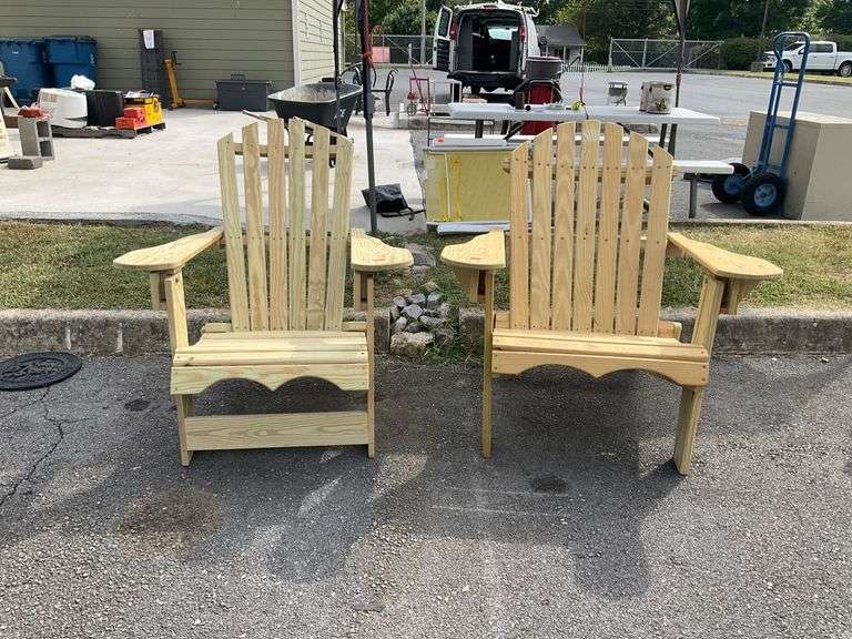 Two Adirondack Chairs with Adjustable Backrest