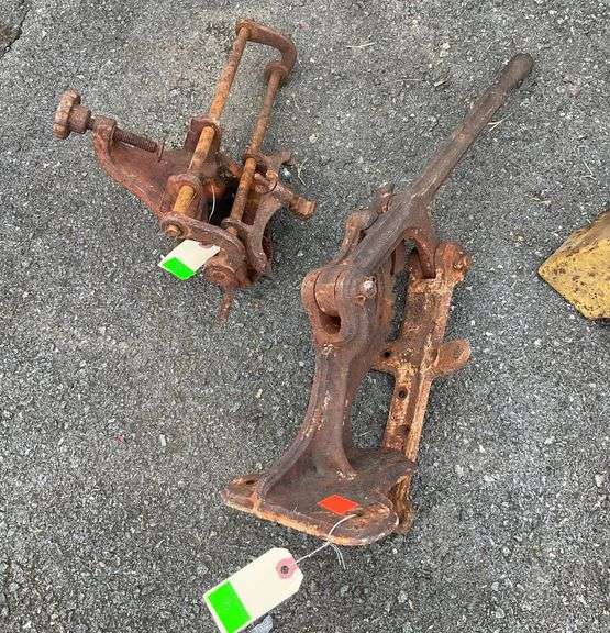 Two Vintage Cast Iron Farm Jacks