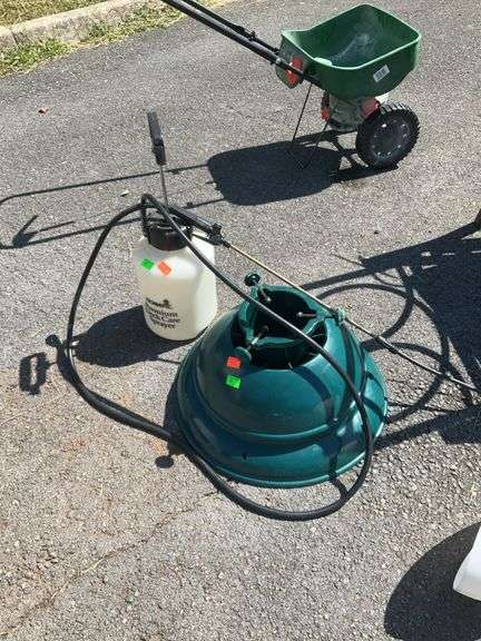Poly Christmas tree stand and garden sprayer