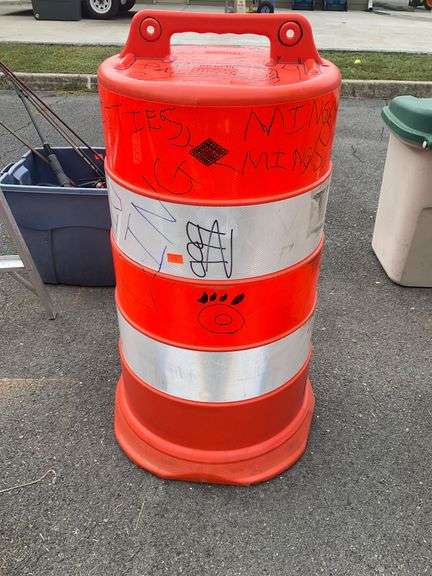 Plasticade Traffic Drum, 36”x17” with Orange Body and Reflective Bands