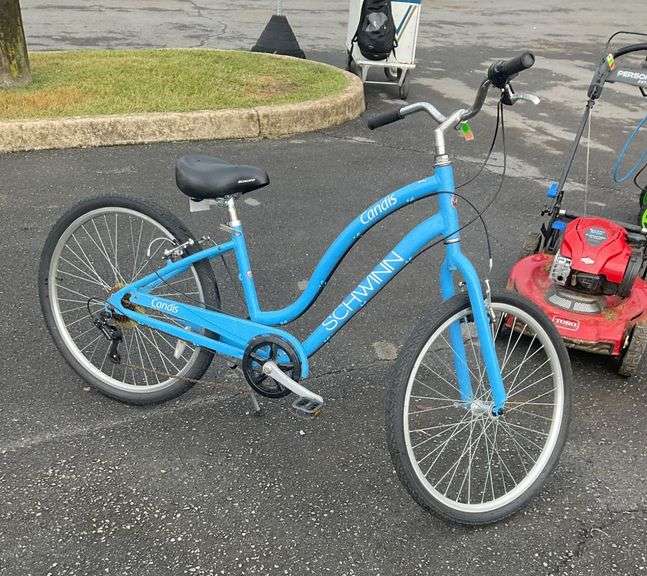 Blue Schwinn Candis Cruiser-Style Bicycle with Step-Through Frame
