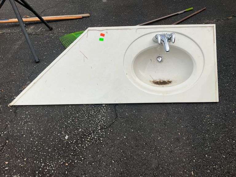 Bathroom Sink Vanity Countertop with Oval Bowl and Faucet, 59”x22”