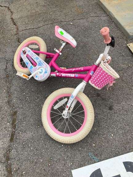 JoyStar Pink Children’s Bicycle with Training Wheels and Basket