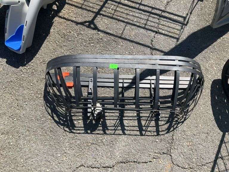 Three window lanterns baskets metal strap made, 29”