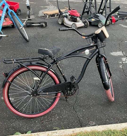 Huffy Nel Lusso Cruiser Bicycle with Front Basket and Rear Rack