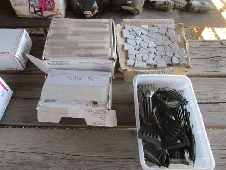 MISC TILE 3-BOXES, ICE SCRAPERS