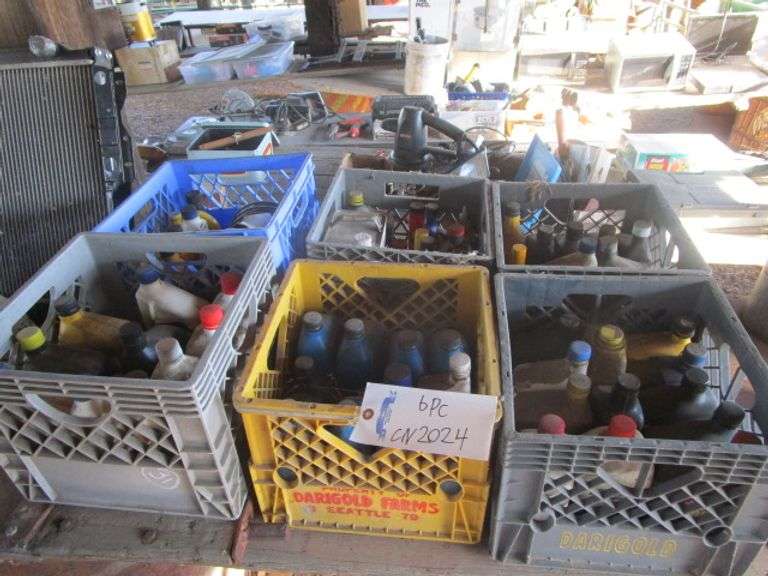 6 CRATES MIXED MOTOR OIL, TRANSMISSION OIL