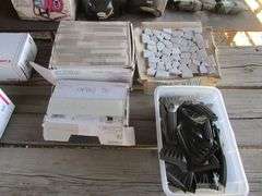 MISC TILE 3-BOXES, ICE SCRAPERS