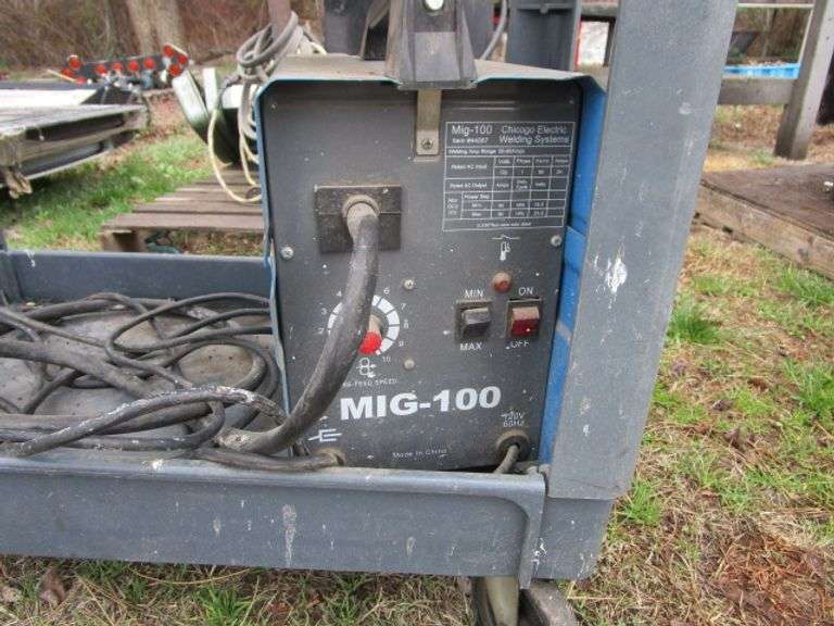 SHOP CART W/MIG WELDER, MISC TOOLS, B&D CORDLESS