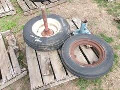 PALLET 2-7.5X16, 5.50X16 TIRES & WHEELS