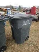 90 GAL TRASH CAN ON WHEELS & LIDS