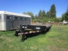 2018 BIG TEX 20 ft FLATBED EQUIPMENT TRAILER W/RAMPS, LIKE NEW