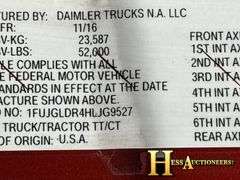 2017  FREIGHTLINER  CASCADIA  T/A SLEEPER