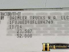 2015  FREIGHTLINER  CASCADIA  T/A DAYCAB