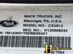 2013  MACK  CXU612  S/A DAYCAB, NON RUNNER