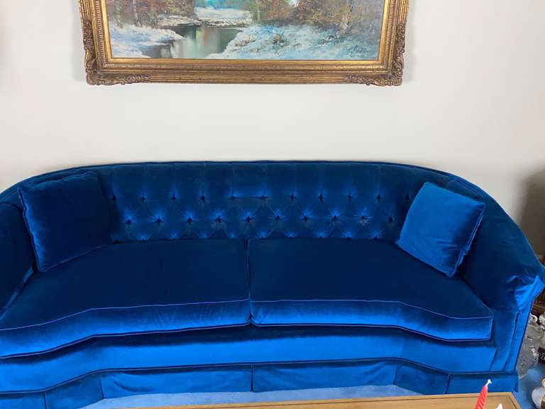 Blue Upholstered Couch