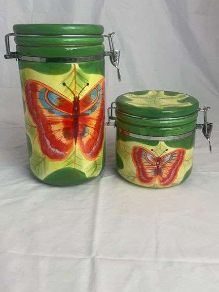 Green Butterfly Canisters