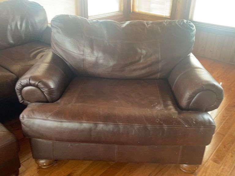 Brown Leather Oversized Chair