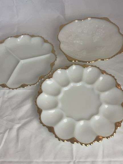 Gold Trimmed Serving Dishes