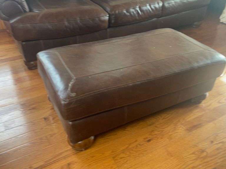 Brown Leather Ottoman