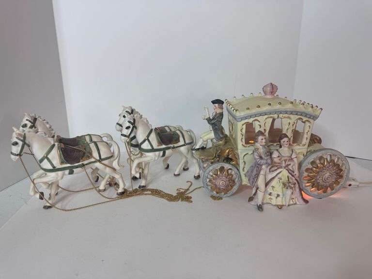 KPM Numbered Porcelain Horse Drawn Carriage