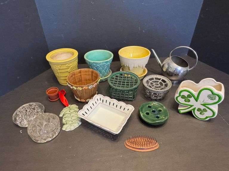 Assorted Planters and Flower Frogs