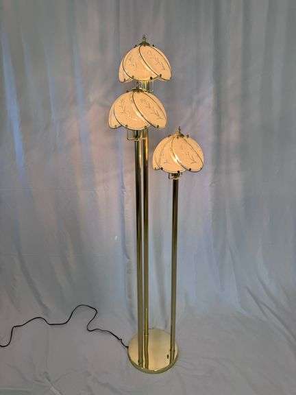 Brass & Glass Floor Lamp