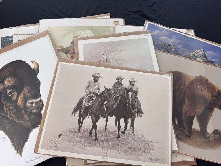 Collection of Cowboy and Wildlife Prints