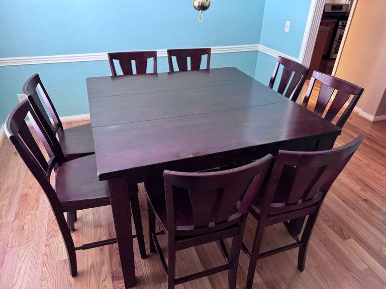 Dark Wood Table and Matching Chairs