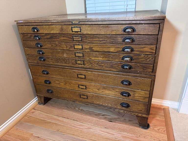 Hamilton Large Oak Map Case