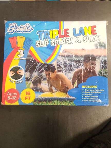 Jambo triple lane slip splash and slide