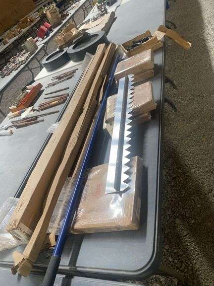 Tbl lot: 6 CTN 2”, one 6" ￼mechanical joint accessory, 4 new Midwest Rakes & handles.