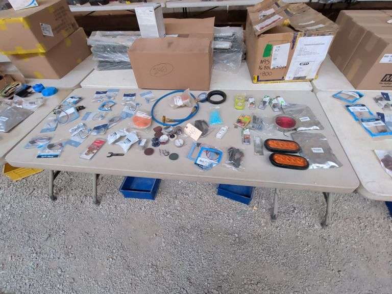 Tbl lot: Brake lights, safety lights, wiring harnesses, AC recharge gauges, more