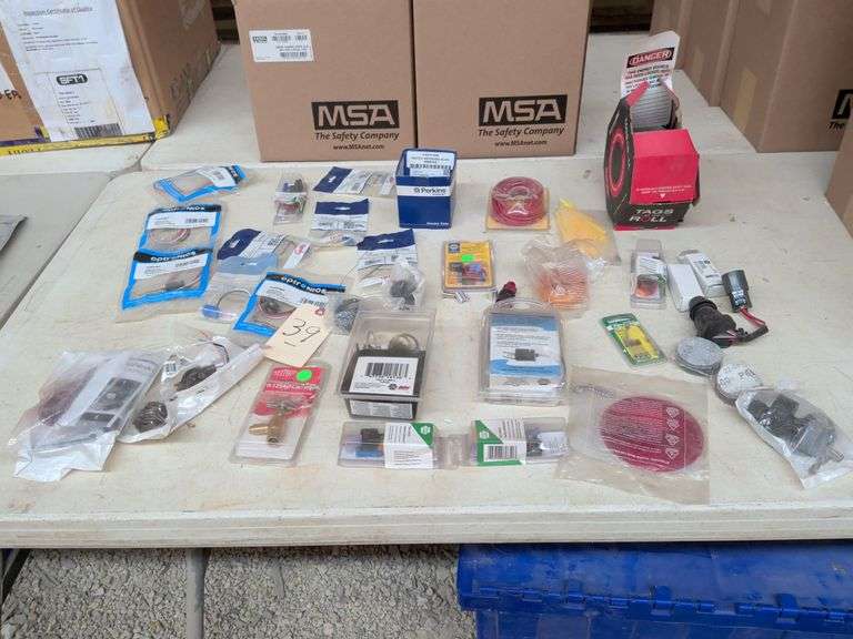 Lot: New Wire pig tails, fuses, Napa Red Test Primary Wire, Tag rolls, more.