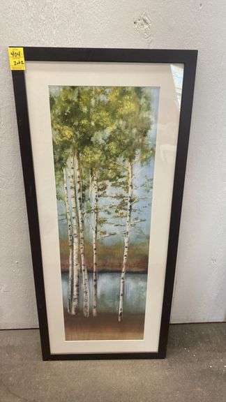 Pair Framed Prints of White Birch Trees