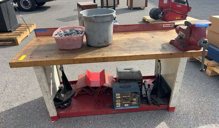 Work Bench, Snap-on Vise and Contents