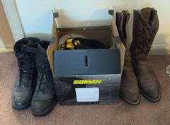 Soman Motorcycle Helmet, Cowboy Boots, and More