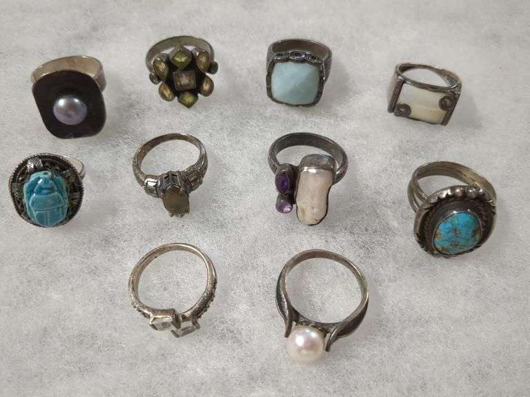 10 Sterling Silver Rings