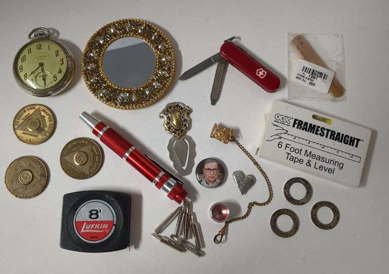 Pocket Watch, Pocket Knife, Purse Mirror, and More