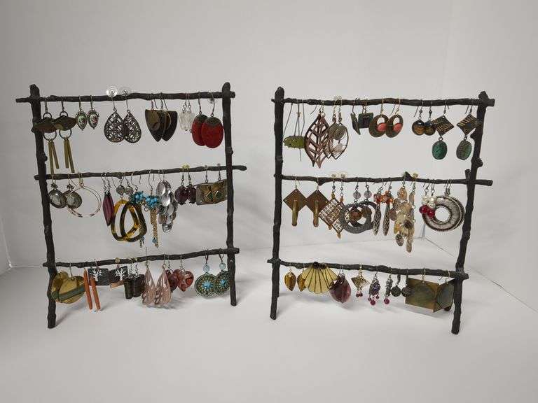 2 Racks Full of Hook Style Pierced Earrings