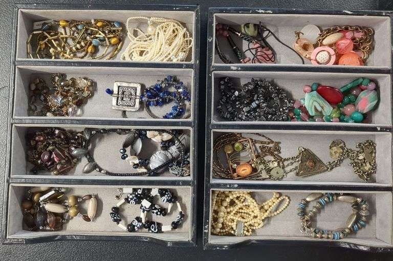 Necklaces in 2 Jewelry Trays
